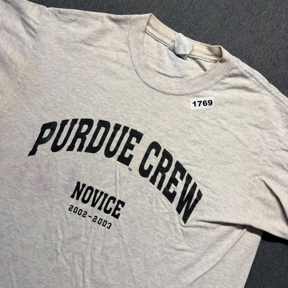 Vintage Purdue Crew Novice 2002-2003 T-Shirt Heather Gray Mens Medium